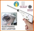 Gun Shape Electronic Spark Lights Gas Igniter Electric Gas Lighter Fire Starter Spark Ignitor for Kitchen Gas Fireplace Stove BBQ Stoves (Stainless Steel Electronic Gas Lighter for LPG Stoves. 