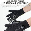 GTUBIKE Winter Cycling Gloves Warm Fleece Windproof Full Finger Gloves Touch Screen Anti-slip Adjustable Buckle Men Bike Gloves. 