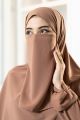 Hijab Half Niqab patti And Plain Scarf Chiffon Soft Georgette - Stroller - Naqab For Girl's and Women's. 