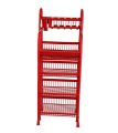 Classic Queen Kitchen Rack With Tray 5 Step Red. 