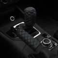 2 Sets PU Leather Stereo Embroidery Car Handbrake Cover Handle Set Manual Gear General Automotive Supplies. 
