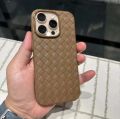 Premium Woven Leather Feel Case for iPhone 16/16 Pro/16 Plus/16 Pro Max- Durable, Stylish, and Shockproof Protection". 