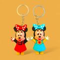 Pair Of Key Chain Silicon Materials, Tom & Jerry and Mickey Mouse Cartoon Characters Key Chain. 