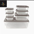 7 Pcs Thumb Lock Food Storage Containers Set, Stackable IKEA Style Plastic Kitchen Boxes with 4000ml Capacity. 