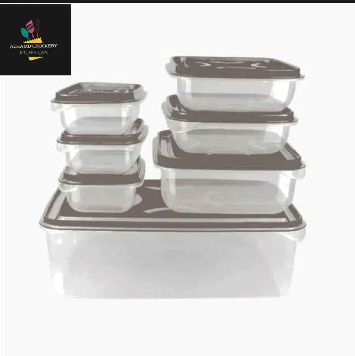 7%20Pcs%20Thumb%20Lock%20Food%20Storage%20Containers%20Set,%20Stackable%20IKEA%20Style%20Plastic%20Kitchen%20Boxes%20with%204000ml%20Capacity%20-%20Image%202