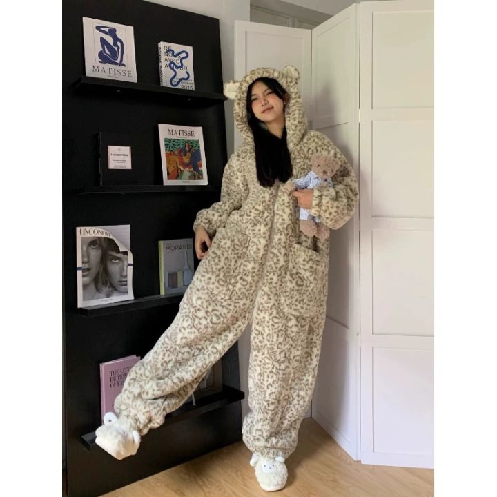 Leopard%20Hooded%20Pajamas%20Animal%20Kigurumi%20Unicorn%20Adult%20Onesies%20for%20Women%20Winter%20Sleepwear%20Flannel%20Pochets%20Overall%20Sets%20Slippers%20-%20Image%204