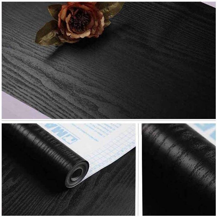 black%20wood%20matt%20furniture%20stickers%20%20boeing%20film%20pvc%20adhesive%20paper%20back%20vinyl%20wallpaper%20cabinet%20furniture%20wood%20fiber%20wallpaper%20-%20Image%205