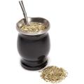 8oz Yerba Mate Gourd Set Yerba Mate Cup Bombilla Mate Straw and Cleaning Brush Stainless Steel Double-Wall Easy to Clean.