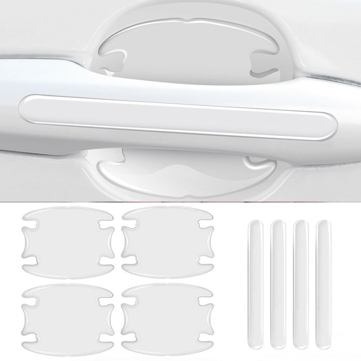 Car Door Handle Bowl Scratch Protective Invisible Transparent Stickers Silicon Rearview Mirror Anti-collision Protection Strip