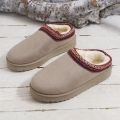 Winter 2024 New Cashmere Warm Thick Sole Heelless Covered Half Mop Cashmere Warm Uggs. 