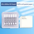 Soft Oil Pastels Set 6/18PCS White Color Artist Professional Painting Oil Pastel Stick for Painting Drawing Graffiti Art Crayons.