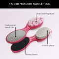 4-in-1 Multi-Use Pedicure Paddle Brush – 4-Step Pedicure Tool for Cleanse, Scrub, File, and Buff, Foot Care Kit for Smooth and Soft Feet. 