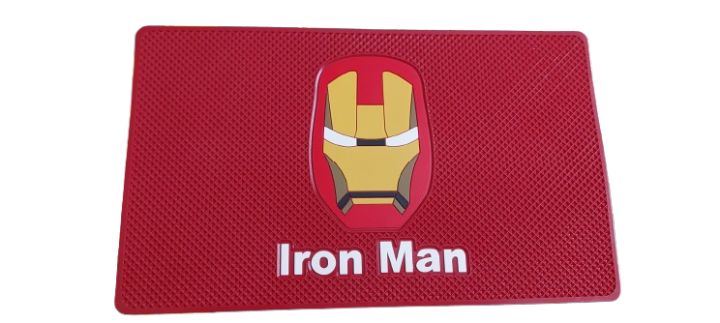 CAR DASHBOARD NON-SLIP MAT ANTI SLIP MAT CAR STICKY DASH BOARD MAT IRON MAN LOGO MADE IN CHINA 26x15.5 SIZE