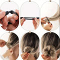 4pcs Magic Twist Donut Bun Clip DIY Ponytail Hair Styling Tools Black Mushroom Head Hair Reel for Bobo and Ball Head Hairstyles. 