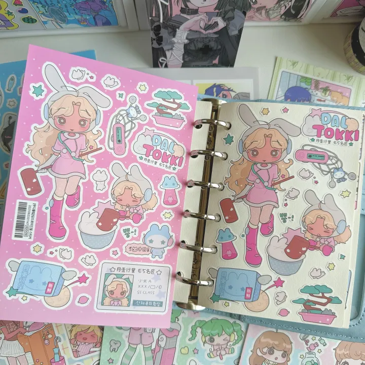 Korean%20Stickers%20Cute%20Sweet%20Cool%20Japanese%20Shibuya%20Girl%20Stickers%20Kawaii%20Character%20Stickers%20Handbook%20Diary%20Scrapbook%20DIY%20Stickers%20-%20Image%204