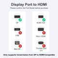 4K DisplayPort to HDMI-compatible Adapter Male DP to Female HDMI-Compatible Cable Converter Video Audio For HDTV PC Projector. 