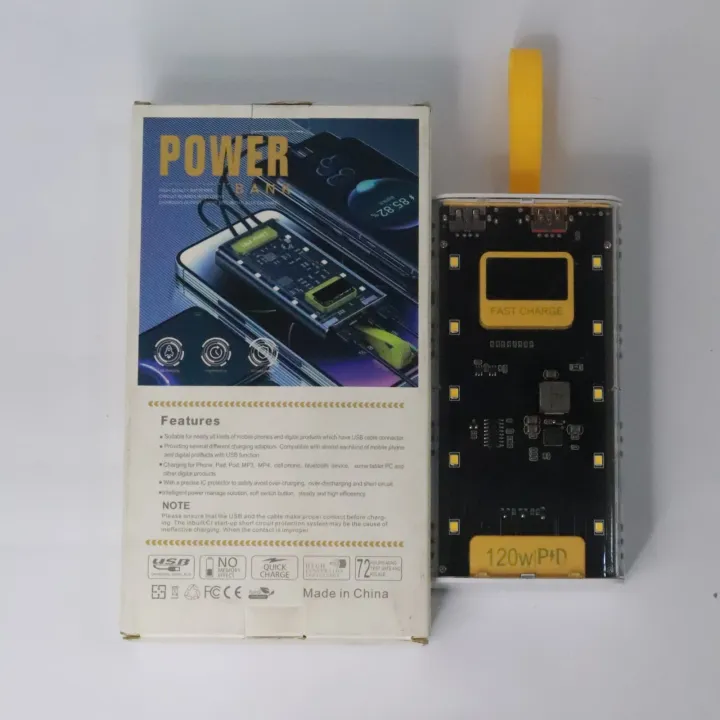 Power Bank ๐ฅ 120W PD Fast Charging Transparent Power Bank | LED Display ...