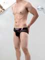 2PCS  Solid color  mesh simple plaid  Men's low waist seamless semi transparent brief. 