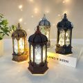 Eid Mubarak LED Warm Retro Night Light Portable Metal Portable Lantern Home Table Wall Lighting Ramadan Party Decoration. 