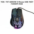 Ydk-T97 arrow X mouse USB 7key 7200DPI RGB (black). 
