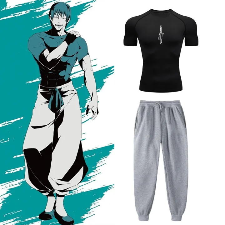 Anime%20Jujutsu%20Kaisen%20Toji%20Compression%20Shirt%20Set%20Casual%20Performance%20Set%20Men's%20Athletic%20Workout%20Quick%20Dry%20Tee+Sweatpants%20Unisex%20-%20Image%203