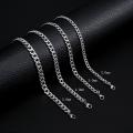 Punk Size 2-7mm Mens Curb Cuban Link Chain Stainless Steel Necklace Women Silver Color Male Jewelry Gifts For Hiphop Boy. 