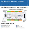 PIR Motion Sensor Stair Light Controller 12V LED Strip 2835 Warm White 32 Steps Staircase Controler for LED Stairway Lighting. 