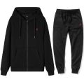 New Men's Autumn and Winter Classic Hoodie and Sweatpants, Suitable for Leisure Fitness, Warm Sports Set.