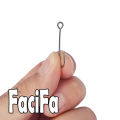 25 pcs Big Eyelet Fishing Hook Long Shank Barbed Round Bent Joint Hook Big Eye Ring Worm Hook Fishing Lure Spoon Spinner.