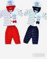 Newborn Baba Suit I’M LITTLE PRINCE with BOW STYLE 3 Pice Suit Shirt Pajama Cap 3 in 1 pice Fabric interlock summer stuff  for newborn  babies size 0 to 3 months Trending newborn baby outfits for first arrival Affordable newborn babies newborn clothes.. 