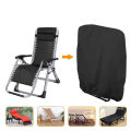 Folding Chairs Cover Outdoor Dustproof Sun UV Protection Waterproof Cushion for Reclining Chair Black Furniture Case 93x82cm. 
