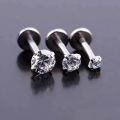 3Pcs 16G Stainless Steel Labret Piercing Jewelry Crystal CZ Monroe Nose Lip Studs Helix Tragus Conch Cartilage Earrings 6/8/10mm.