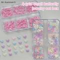 6 Grid Small Butterfly Nail Charms 6*5mm 3d Resin Colorful Butterfly Nail Art Flat-Back Butterfly Nail Parts. 