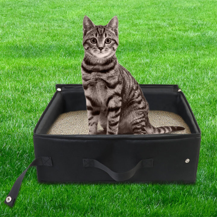 Foldable And Portable Cat Litter Box, Multi-purpose Waterproof Cat Travel Litter Box Cat Food Storage Bin Bag