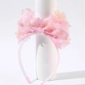 1 Piece Girl's Hair Hoop Princess Headband Decorated with Pink Mesh Flowers Hair Bands for Girls  Headwear Haar Accessoires. 