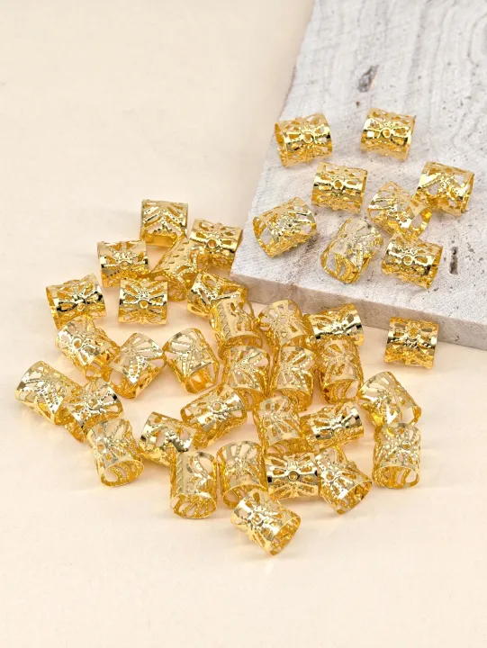 40pcs%20Gold%20Dreadlock%20Locs%20Accessories%20For%20Hair,%20Hair%20Jewelry%20For%20Braid%20Hair%20Rings%20For%20Women%20And%20Girls,%20Adjustable%20Cuffs%20Braiding%20-%20Image%204