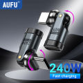 AUFU PD240W USB C to Type C OTG Adapter 540 Rotation 5A Fast Charge Cable Converter for iPhone 16 MacBook Laptop.