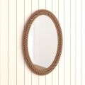 Wall Mounted Round Rope Mirror, Stylish Round Mirror, Bathroom Mirror, Office Mirror, Antique Style Round Mirror, Brown Round Mirror. 