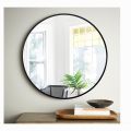 60 x 60 cm Round Mirror Black /Modern Bathroom Wall Mirror Extra Large Decorative Vanity Mirror, Entranceway, Lavatory, Living Room etc. 