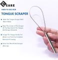 Tongue Cleaner Scraper for Oral Health Natural Silver Rustproof Use After Toothbrush for Fresh Breath Stainless Steel. 