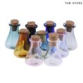 2Pcs Mini Glass Color Bottle Wishing Bottle Tiny Jars Vials Mini Storage Bottle.