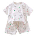 1-10 Years Soft Kids 2-Piece Set Breathable Short Sleeve Shorts for Playtime Toddler Outfit Clothes for Playground and School. 