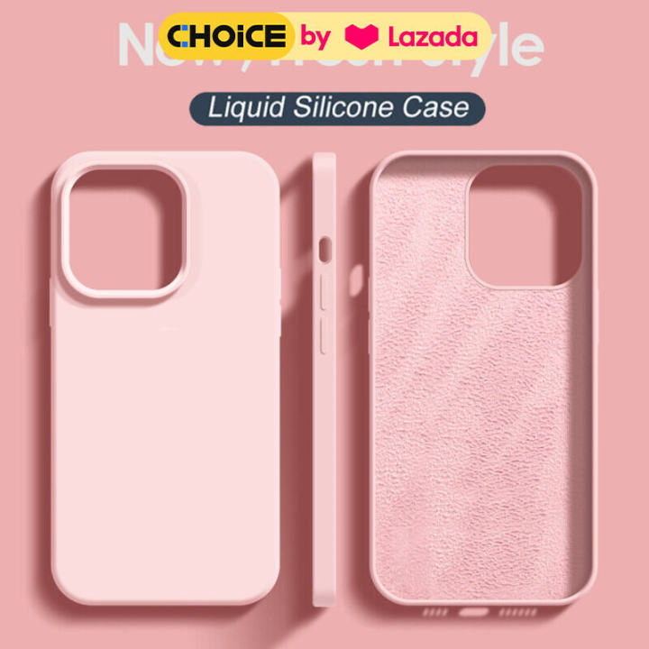 Hot selling liquid silicone phone case for iPhone 14 13 12 11 pro Max soft shockproof cover skin friendly phone case with velvet inside