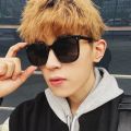 Fashion Korean Personality Ins Trend Black Square Frame UV400 Sunglasses for Unisex Street Sunglass. 