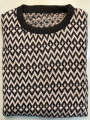 Sweater for men Zigzag white + grey lines  Crew Neck with premium quality. 