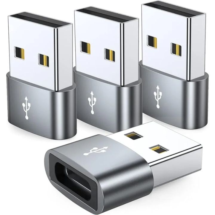 4-Pack USB C Female to USB Male Adapter Type C to USB A Charger Cable Converter,Compatible with iPhone iPad Pixel