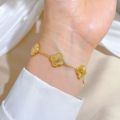 Four petals delicate Bracelet Clover Four Leaf Bracelet 5 Motif Bracelet Clover Bracelet.
