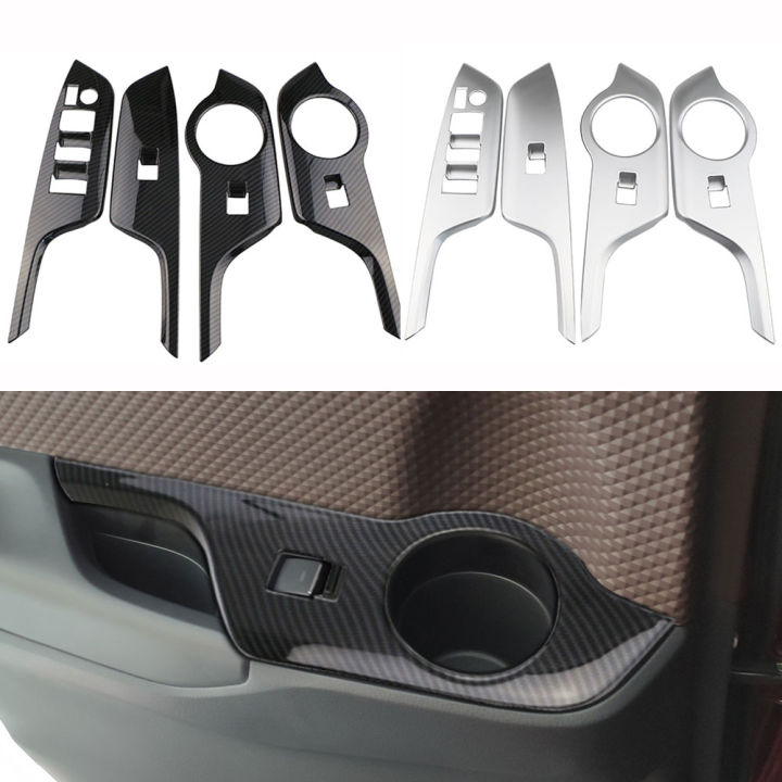 Car Window Lift Button Panel Cover for Toyota CHR C-HR 2016 2017 2018 2019 2020 LHD Decoration Stikcer 4Pcs Trim Accessories