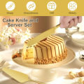 2Pcs Stainless Steel Cake Cutting Knife Shovel Cutlery Set Cake Pizza Dessert Spatula Tableware Wedding Birthday Party Supplies.