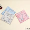 3-Pack of Pure Cotton Women's Handkerchiefs, Classic Floral Flap Pocket Pants Squares, Bridal Handkerchiefs, Holiday and Mother's Day Gifts.